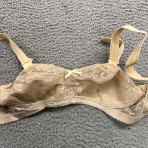 VTG Norvell Bra 28EE Full Coverage 874  Floral Lace Soft Cup Cone Bullet NWOT